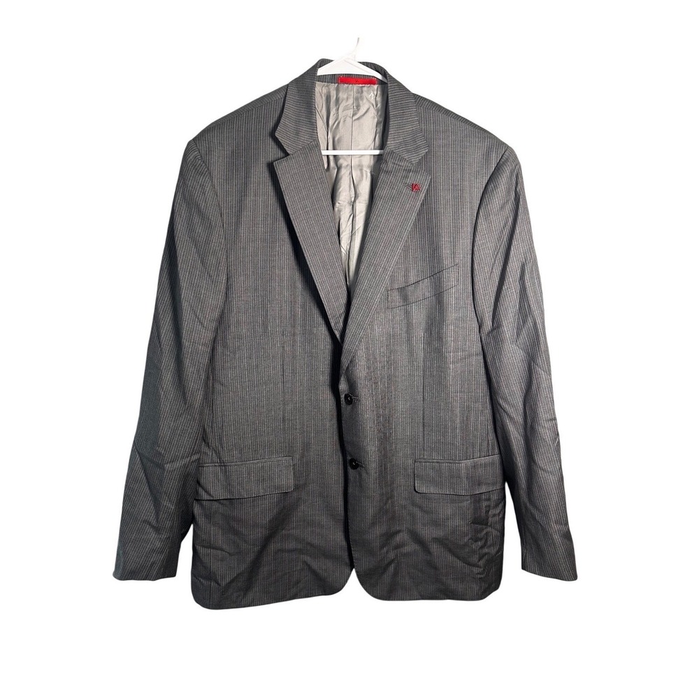 Isaia Napoli Gray Pinstripe Wool Blazer US 50L Nuova Base S Pinstripe